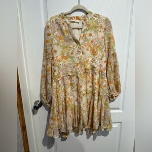 By Together Orange and Cream Floral Dress